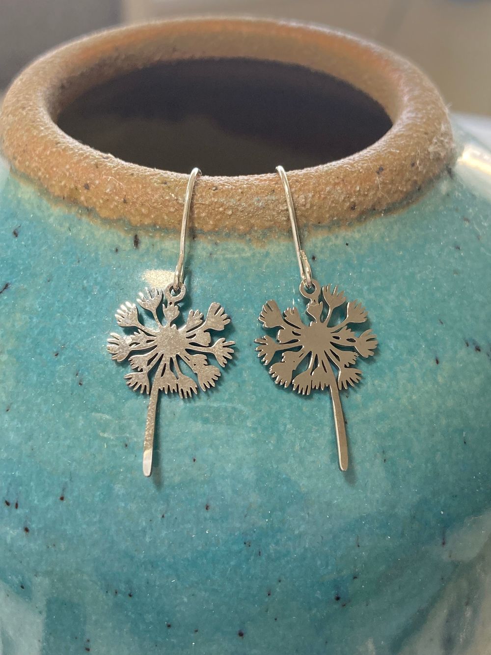 Charm earrings - dandelion fluff, stainless steel, hypoaller...