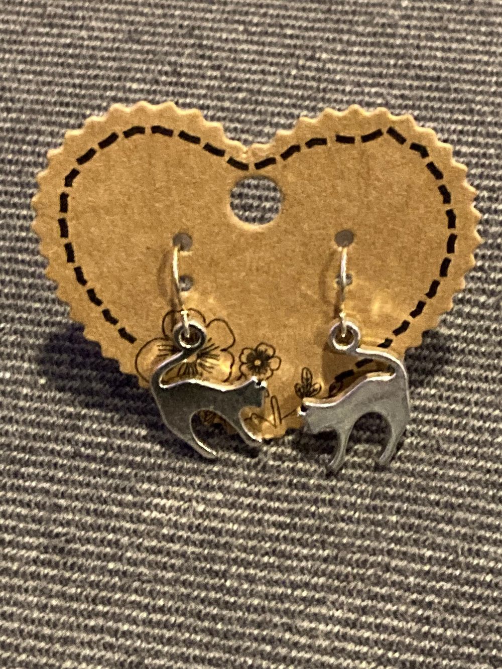 Petite dainty dangle hypoallergenic kitty cat earrings